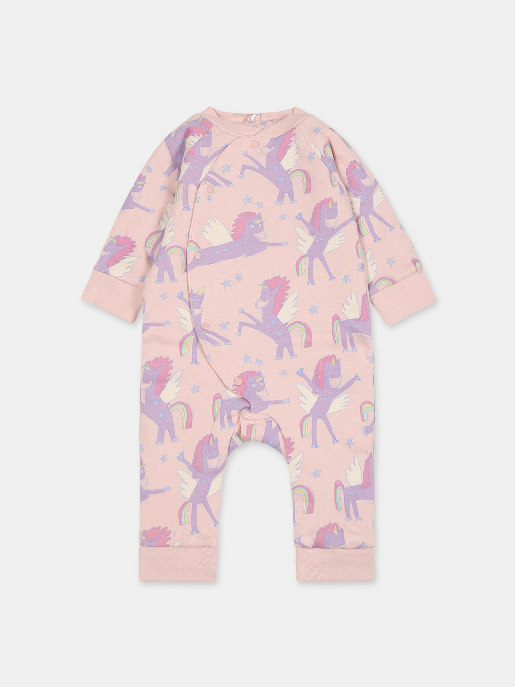 Tutina rosa reversibile per neonata con unicorni